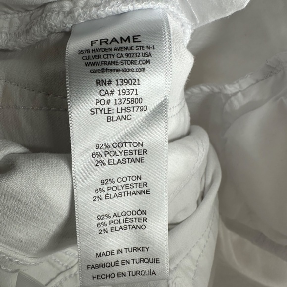 Frame Le High Straight Blanc Denim Jeans Women's Size 24 White - Picture 6 of 8